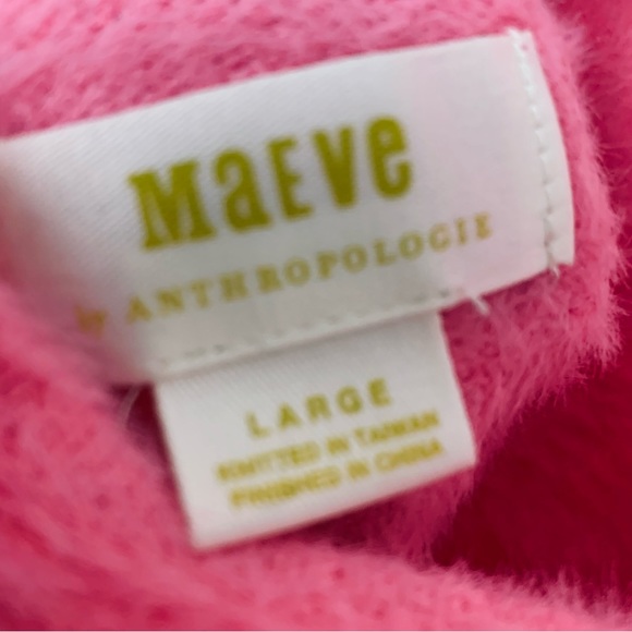 Anthropologie Maeve Hot Pink short sleeved sweater with peak-a-boo back. - Picture 4 of 4